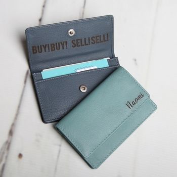 Personalised Large Leather Card Holder, 3 of 12