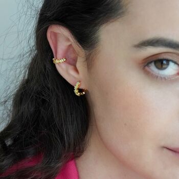 Starry Huggie Hoop Earrings, 8 of 9