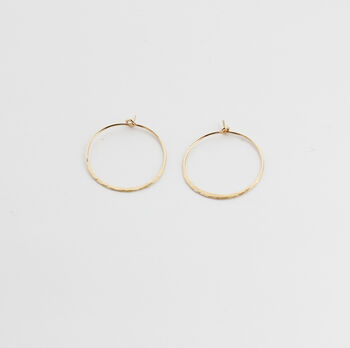 Gold Filled Hammered Hoop Earrings, 3 of 6
