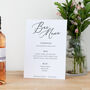 Simple Elegance Wedding Bar Menu Sign, thumbnail 1 of 5