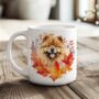 Personalised Dog Mug Chow Chow In An Autumn Wreath, thumbnail 1 of 2