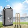 Personalised Embroidered White Ball Cricket Shoe Bag, thumbnail 5 of 8