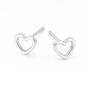 Sterling Silver Cut Out Micro Heart Stud Earrings – 4mm, thumbnail 4 of 8