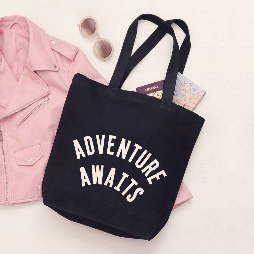 'adventure Awaits' Canvas Tote Bag By Alphabet Bags ...