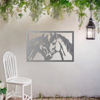 Metal Horse Pair Wall Art For Equestrian Decor And Gift, 7 of 10