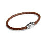 Personalised Men's Burnt Sienna Woven Leather Bracelet, thumbnail 6 of 6