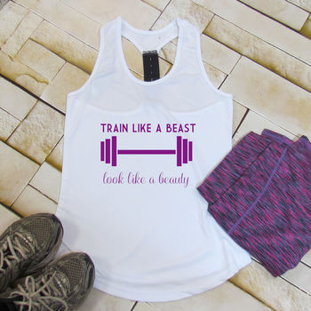 Gym Train Like A Beast Tri Dri Vest, 5 of 6