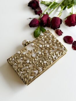 Melbourne Rectangle Brass And Mop Clutch, 2 of 10