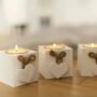 Three White Wooden Heart Tealight Candle Holders Decor, thumbnail 2 of 6