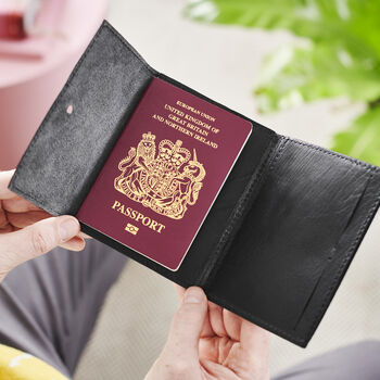 Personalised Leather Passport Travel Holder, 3 of 4