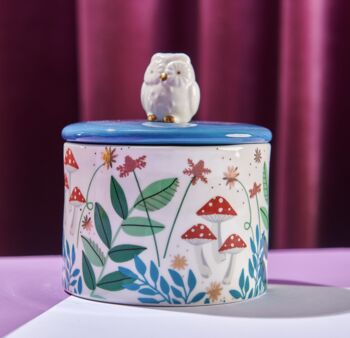 Porcelain Secret Garden Owl Jar, 2 of 4