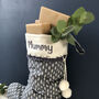 Personalised Grey Christmas Stocking With Knitted Cuff, thumbnail 5 of 6