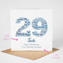 Blue Star Personalised 29th Birthday Card, thumbnail 2 of 6
