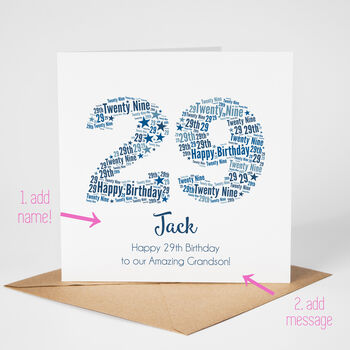 Blue Star Personalised 29th Birthday Card, 2 of 6