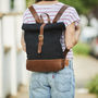 Canvas And Leather Rolltop Backpack, thumbnail 3 of 7