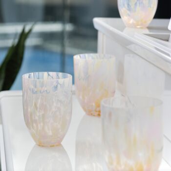 Hand Painted Pastel Splash Glass Tumbler, 2 of 3