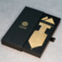 Champagne Gold Textured Tie Set And Socks Wedding Groomsmen Gift, thumbnail 2 of 6