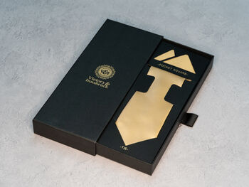 Champagne Gold Textured Tie Set And Socks Wedding Groomsmen Gift, 2 of 6