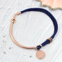 Personalised Diamond And Rose Gold Plated Silk Bangle, thumbnail 2 of 6