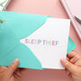 'Sleep Thief' New Baby Card, thumbnail 1 of 3