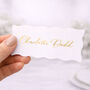 Personalised White Wavy Edge Wedding And Event Gold Foiled Place Cards, thumbnail 1 of 4