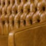 Leather Curved Arm Buttoned Sofa Bench Choice Of Sizes, thumbnail 4 of 12