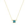 Turquoise Square Sterling Silver Necklace, thumbnail 7 of 7