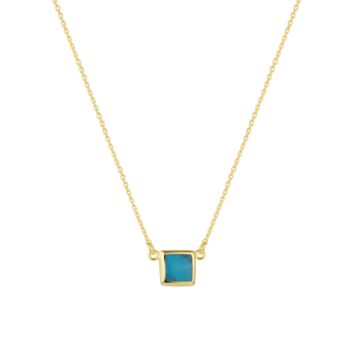 Turquoise Square Sterling Silver Necklace, 7 of 7
