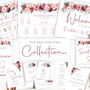Wedding Table Plan Burgundy Red Pink Florals, thumbnail 6 of 6
