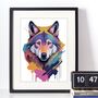 Painterly Wolf Portrait Illustration Art Print, thumbnail 3 of 4