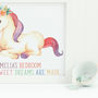 Girls Bedroom Unicorn Print Gift, thumbnail 3 of 3