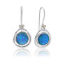 Handmade Blue Fire Opal Hook Earrings, thumbnail 6 of 8