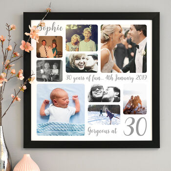 Personalised 30th Birthday Square Photo Collage, 6 of 11