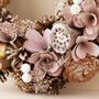 Pink And Gold Glittery Pinecone Wreath, thumbnail 3 of 8