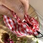 Gingham Cotton Drawstring Gift Pouch Bag, thumbnail 3 of 6