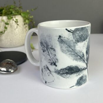 Autumn Leaves Handmade Print Personalised Mug, 2 of 12