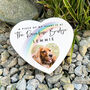 Personalised Pet Rainbow Bridge Photo Resin Heart Grave Marker, thumbnail 1 of 5