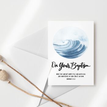 On Your Baptism Watercolour Card Baptism Card, 3 of 7