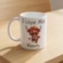 Valentines Day Mug Highland Cow Personalised Mug, thumbnail 5 of 5