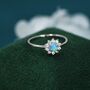 Blue Opal Cz Halo Ring In Sterling Silver, thumbnail 1 of 10