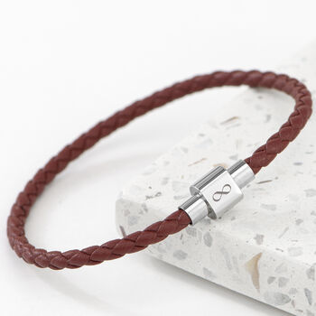 Personalised Men's Infinity Woven Leather Bracelet, 2 of 12