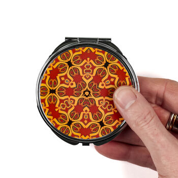 Intricate Red Medieval Design Compact Mirror Set, 2 of 7