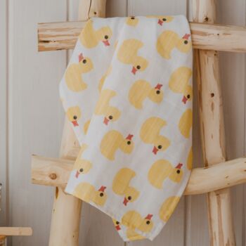 Muslin Square Baby Burp Cloth Duck, 2 of 6
