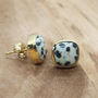 Gold Vermeil Plated Dalmatian March Birthstone Earrings, thumbnail 4 of 7