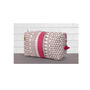 Sankari Stripe Pattern Cotton Washbag In Grey / Pink, thumbnail 2 of 12