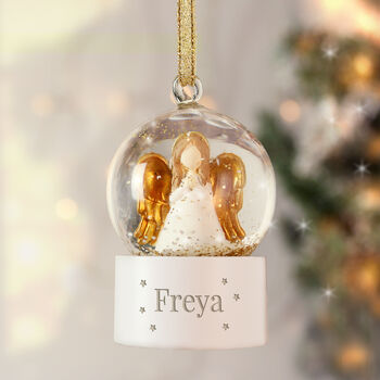 Personalised Angel Glitter Snow Globe Ornament, 2 of 2