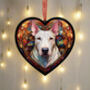 English Bull Terrier Stained Glass Effect Heart Suncatcher, thumbnail 3 of 5