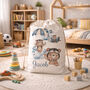 Kids Personalised Aviator Bear Toy Storage Bag, thumbnail 1 of 2