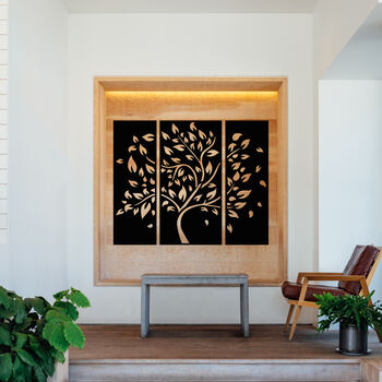 Laser Cut Tree Of Life Art Set Wooden Wall Decor, 9 of 9
