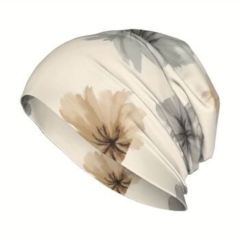 Soft Chemo Headwear Beanie Hat Bandana Cream Florals, 6 of 12